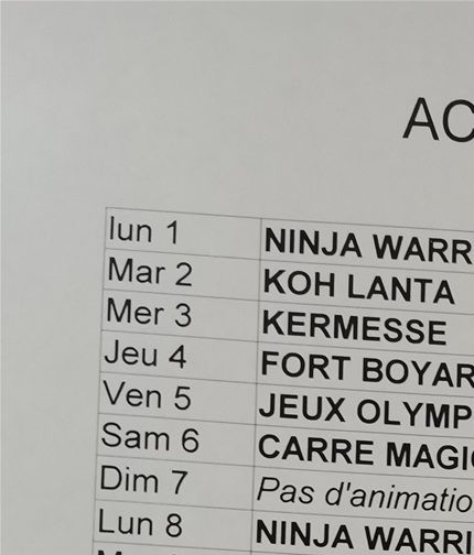 La programmation du mois d'août